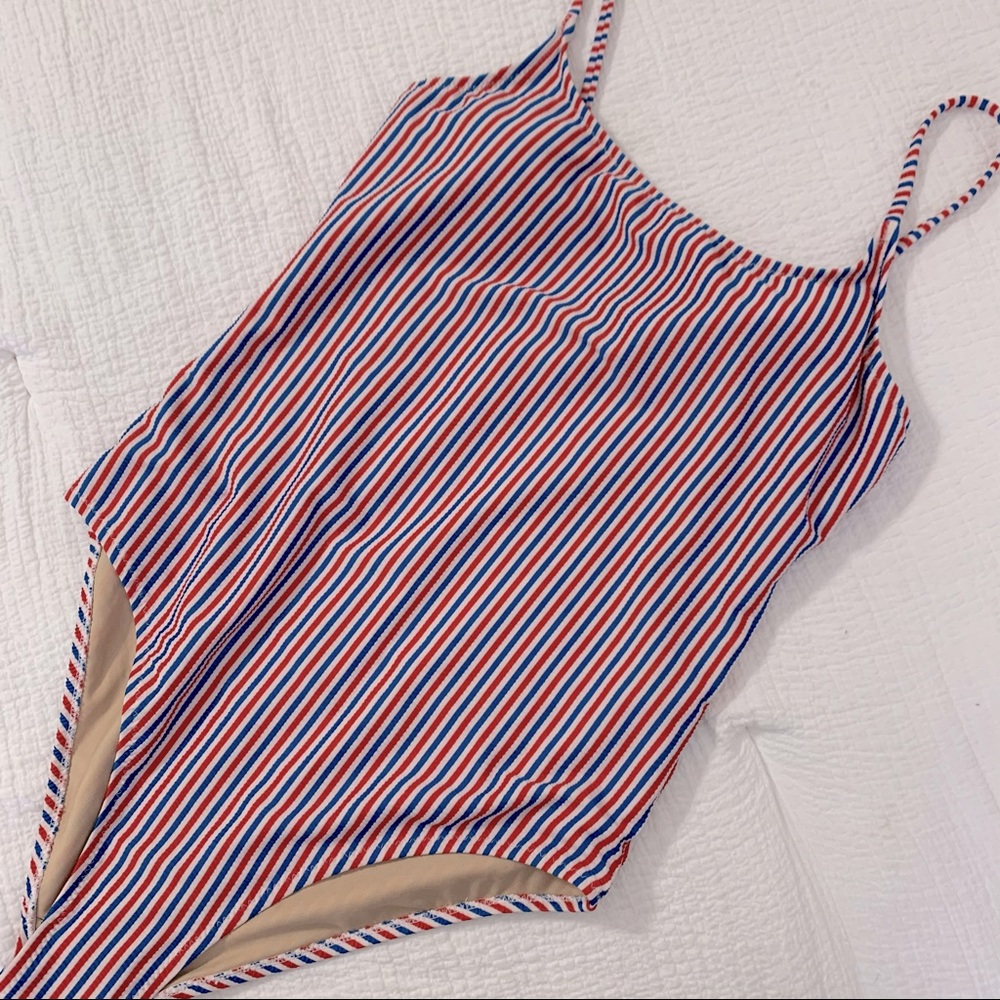 NWOT Old Navy red, white, blue stripe one piece, L